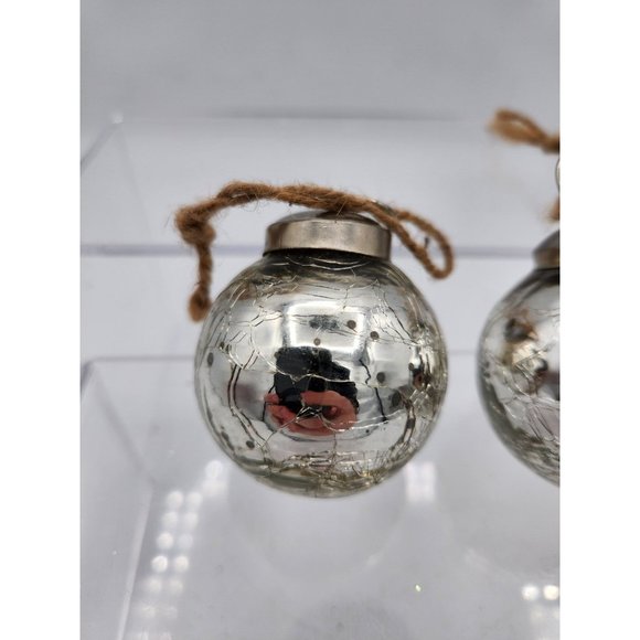 Vintage Kugel Style Silver Crackle Mercury Glass Ball Christmas Ornament - Picture 2 of 8